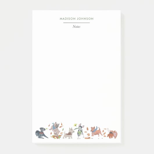 Cute dogs monogram post-it® notes (Voorkant)