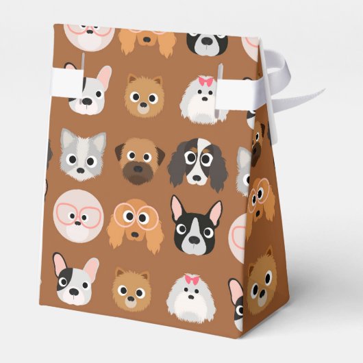 Cute Dogs on Brown Bedankdoosjes (Achterkant)
