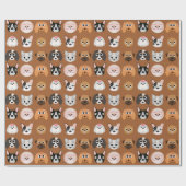 Cute Dogs on Brown Cadeaupapier (Vlak)