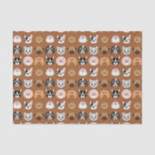 Cute Dogs on Brown Tissuepapier (Voorkant)