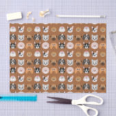 Cute Dogs on Brown Tissuepapier (Craft)
