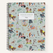 Cute dogs patroonmonogram notitieboek (Voorkant)