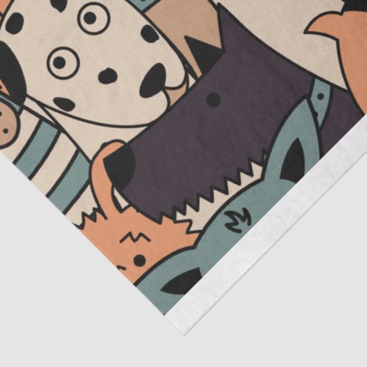 Cute Dogs Pattern #01 Tissuepapier (Detail)