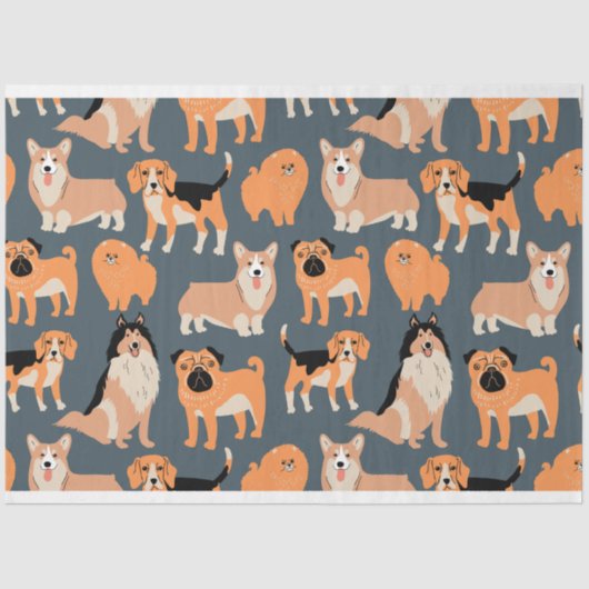 Cute Dogs Pattern #02 Tissuepapier (Voorkant)