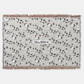 Cute Dogs Pattern, aangepaste naam goot deken (Voorkant)