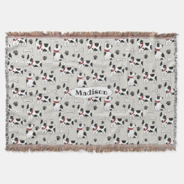Cute Dogs Pattern, aangepaste naam goot deken