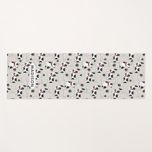 Cute Dogs Pattern, aangepaste naam yoga mat (Voorkant (horizontaal))