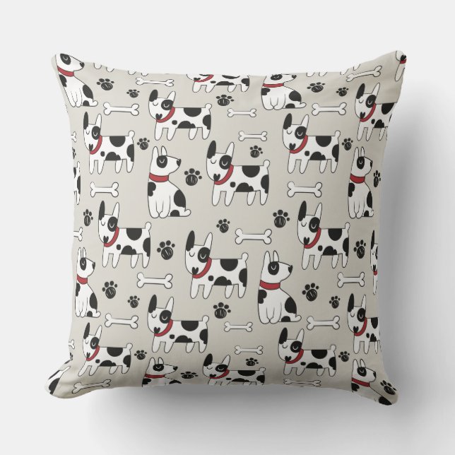 Cute Dogs Pattern werpen kussens (Voorkant)