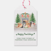 Cute Dogs Pet Business Hondenliefhebber Kerstmis Cadeaulabel (Achterkant)