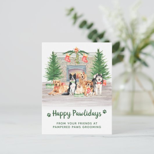 Cute Dogs Pet Business Hondenliefhebber Kerstmis Feestdagenkaart (Staand voorkant)