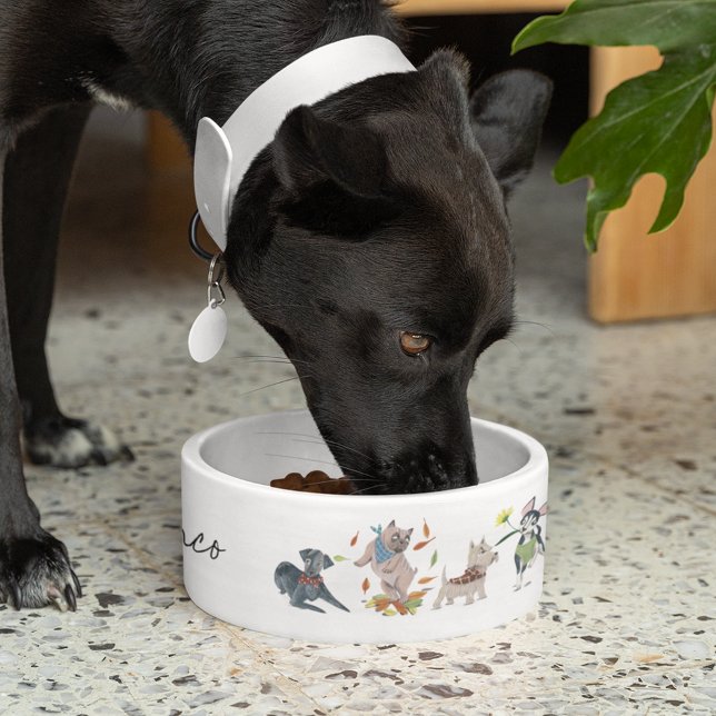 Cute dogs pet douanenaam bowl voerbakje (Cute dogs pet custom name bowl)