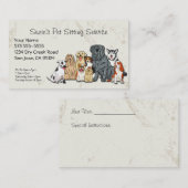 Cute Dogs Pet Sitting Service Visitekaartje (Voorkant / Achterkant)