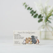 Cute Dogs Pet Sitting Service Visitekaartje (Staand voorkant)