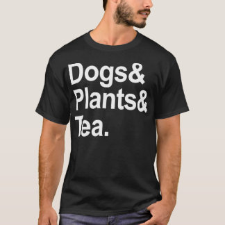 Cute Dogs Planten and Tea T-shirt