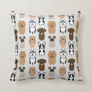 Cute Dogs, Pug, Boston, Lab, Chow, Husky, Spaniel Kussen
