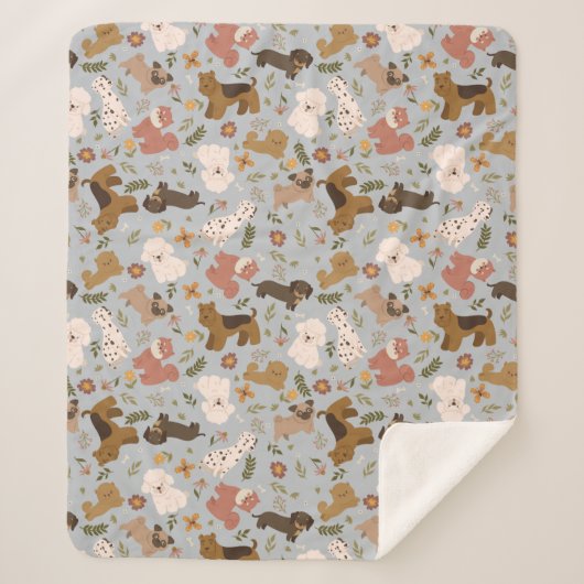 Cute Dogs Sherpa Blanket Deken (Voorkant)