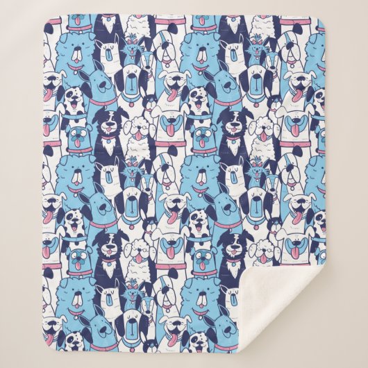 Cute Dogs Sherpa Blanket Deken (Voorkant)