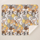 Cute Dogs Sherpa Blanket Deken (Voorkant (horizontaal))