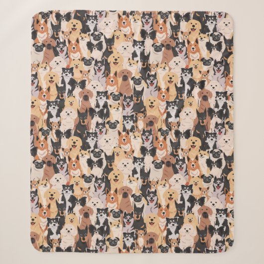Cute Dogs Sherpa Blanket Deken (Voorkant)