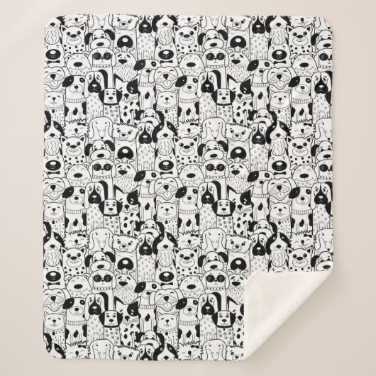 Cute Dogs Sherpa Blanket Deken (Voorkant)