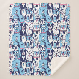Cute Dogs Sherpa Blanket Sherpa Deken