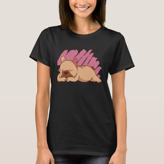 Cute Dogs Sleeping French Bulldog T-shirt (Voorkant)