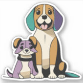 Cute Dogs Sticker (Voorkant)
