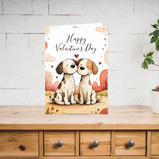 Cute Dogs Valentine Card Feestdagen Kaart