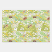 Cute Dogs With Daisy Flowers Seamless Pattern Inpakpapier Vel (Voorkant)