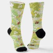 Cute Dogs With Daisy Flowers Seamless Pattern Sokken (Gebogen)