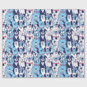Cute Dogs Wrapping Paper Cadeaupapier (Vlak)