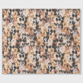 Cute Dogs Wrapping Paper Cadeaupapier (Vlak)
