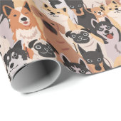 Cute Dogs Wrapping Paper Cadeaupapier (Rol Hoek)