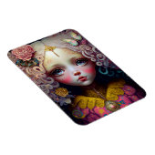 Cute Doll Girl Pink Hair Magneet (Rechterzijde)