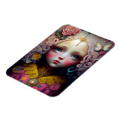 Cute Doll Girl Pink Hair Magneet (Linkerzijde)