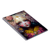 Cute Doll Girl Pink Hair Notitieboek (Rechterzijde)