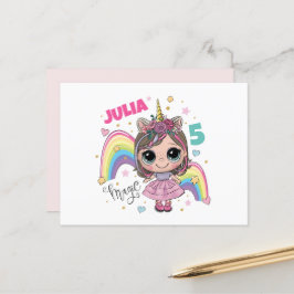Cute Doll Girl Thank you card Briefkaart
