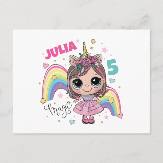 Cute Doll Girl Thank you card Briefkaart (Voorkant)