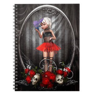 Cute Doll met Draak en Skulls Notitieboek