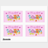 Cute Dolls - Het is een meisje! Rechthoekige Sticker (Vel)