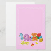 Cute Dolls (roze) Briefpapier (Voorkant / Achterkant)