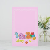 Cute Dolls (roze) Briefpapier (Staand voorkant)