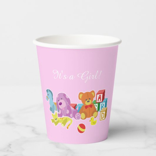 Cute Dolls (Roze) Paper Cup Papieren Bekers (Voorkant)