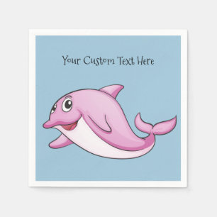 Cute Dolphin, aangepast tekstpapier, servetten