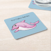 Cute Dolphin aangepaste onderzetters voor tekstpap (Schuin)