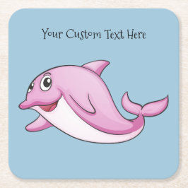 Cute Dolphin aangepaste onderzetters voor tekstpap