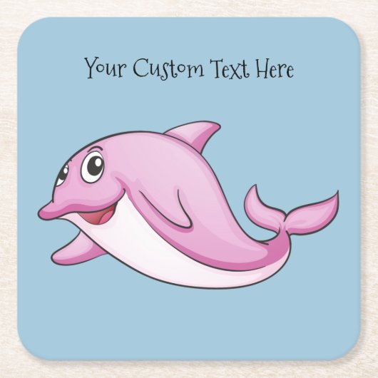Cute Dolphin aangepaste onderzetters voor tekstpap (Voorkant)
