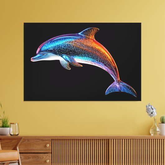 Cute Dolphin Canvas Afdruk (Insitu (Woonkamer))