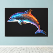Cute Dolphin Canvas Afdruk (Insitu (Houten vloer))