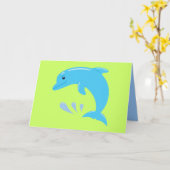 Cute Dolphin Kaart (Gele Bloem)